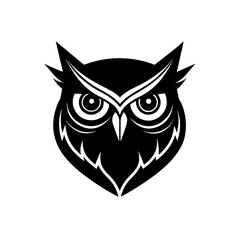owl face with intense eyes   wisdom emblem 