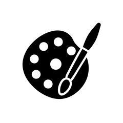 paint palette with brush   art class or creativity.svg