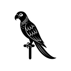 parrot on perch   tropical or exotic pet symbol 