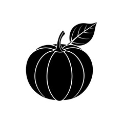 pumpkin with leaf   autumn or halloween symbol  .svg