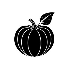 pumpkin with leaf   autumn or halloween symbol   