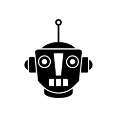 robot head with antenna   ai or robotics concept  .svg