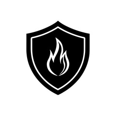 shield with flame symbol   fireproof or protection