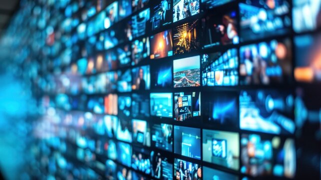 Online conference call on desktop with video thumbnails