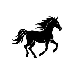 side view of a galloping horse silhouette   motion 
