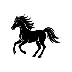 side view of a galloping horse silhouette   motion.svg