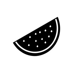 slice of watermelon with seeds   summer snack icon 