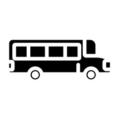 School Bus line icon style