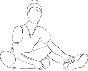 One continuous single drawing line art flat doodle teenage, person, female, lifestyle, smiling, girl, outdoors, adolescence. Isolated image hand draw contour on a white background, hand drawn, not AI