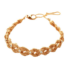 Elegant Woven Anklet with a Refined Pattern of Inte Isolated on Transparent Background