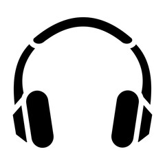 Headphones line icon style