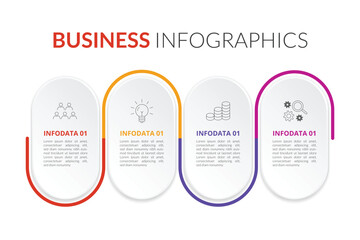 Timeline infographic template. 4 Step timeline journey, calendar Flat simple infographics design template. presentation graph.