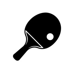table tennis paddle with ball   indoor sport icon 