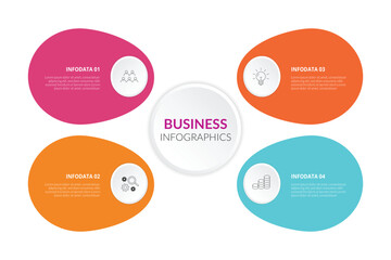 Infographic circle element template can be used for workflow layout, diagram, number options, web design. Infographic business concept with 4 option, parts, steps or processes.