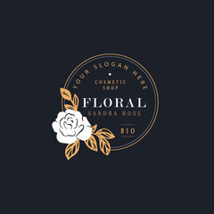 Floral Rose Logo. Elegant, nice and creative flower logo for various design projects. Rose logo can be used as symbols, icons, or others template.