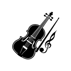 violin with bow   orchestra or classical education.svg