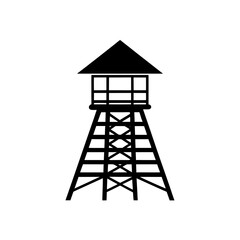 watchtower with ladder   lookout or safety symbol  