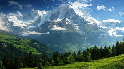 Fototapeta premium Majestic Swiss Alps: A Breathtaking Panorama