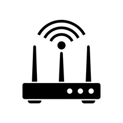 wi fi router with signal beams   internet connecti 