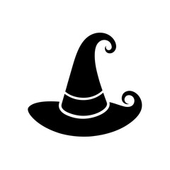 witch hat with curled tip   spellcaster icon  .svg