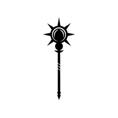 wizard staff with orb   mystical knowledge or powe 