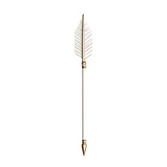 Sleek Arrow with Modern Accents in Pearlescent White Isolated on Transparent Background