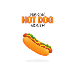 Vector graphic of National Hot Dog Month for National Hot Dog Month celebration.