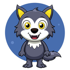 Cute Little Wolf Cub Cartoon