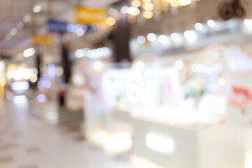 Blurred shopping mall background,Abstract blur and defocus shopping mall in department store interior for background