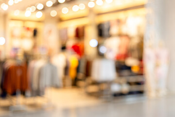 Blurred shopping mall background,Abstract blur and defocus shopping mall in department store interior for background