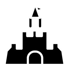 Obraz premium Sand Castle Line Icon Style