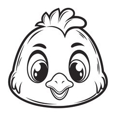 Cute Baby Chick Face Drawing
