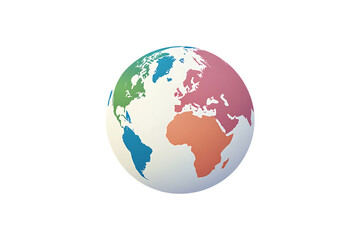 Fototapeta premium illustration of Earth globe showing Europe, Africa, and Asia, representing global geography and environmental awareness. white background in PNG format. 