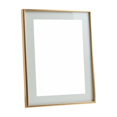 Obraz premium Elegant portrait framed, blank, with shiny gold frame and a white picture plane for placement