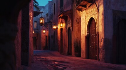 Ancient alleyway at dusk