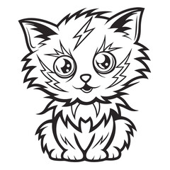 Cute Feral Kitten Lightning Bolt