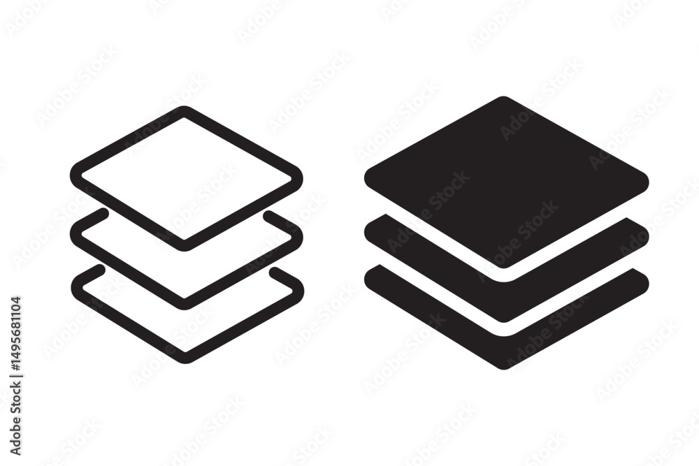Poster layers icon. layer line and flat icon set. layer sign. layout icon.