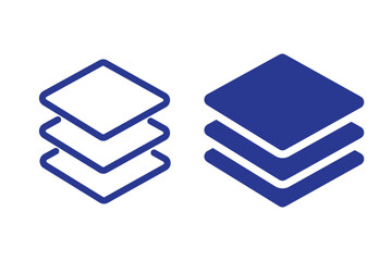 Layers icon. Layer line and flat icon set. Layer sign. Layout icon.