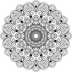 Contrast Mandala with Bold Line Art