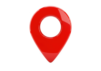 Red map pointer isolated on transparent background