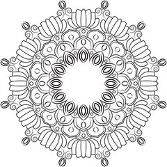 Contrast Mandala with Bold Line Art