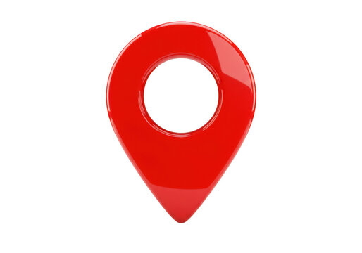 Red map pointer isolated on transparent background