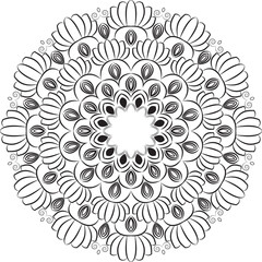 Contrast Mandala with Bold Line Art
