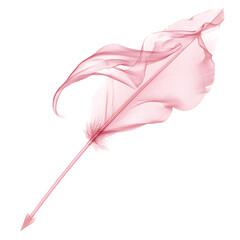 Artistic Arrow with Graceful Motion in Soft Rose Isolated on Transparent Background
