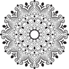 Contrast Mandala with Bold Line Art