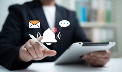 Notification Alert Icons with Email and Message Symbol