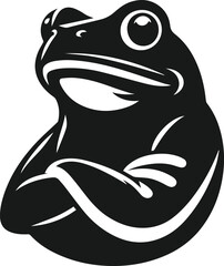 Black frog drawing vector