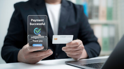 Payment Successful Confirmation with Credit Card and Mobile