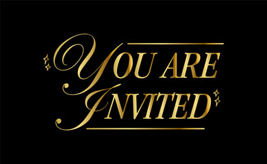 you are invited gold elegant design for invitation card