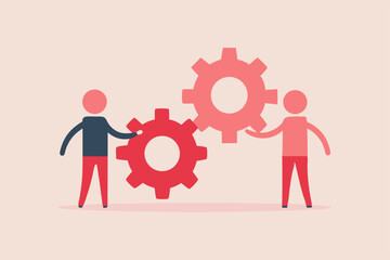 business people with gears